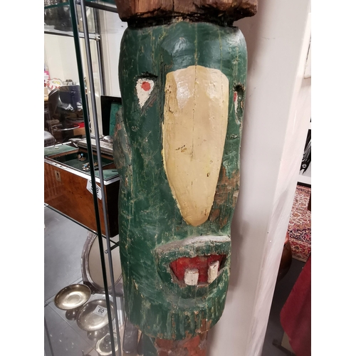 55 - Native American 18th Century Tribal Totem Pole - approx 6ft tall