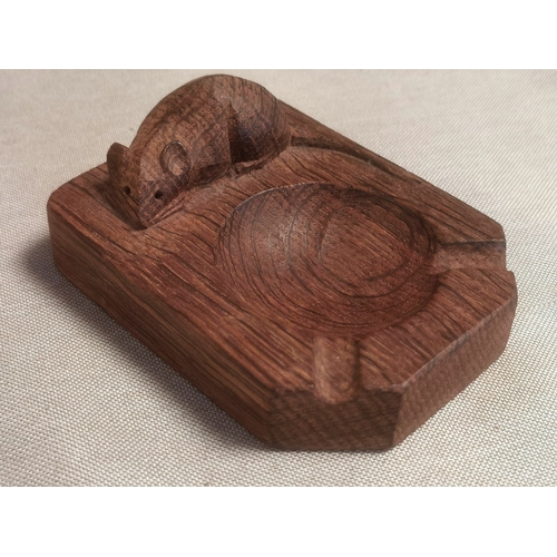 139f - Mouseman Yorkshire Oak Wooden Ashtray