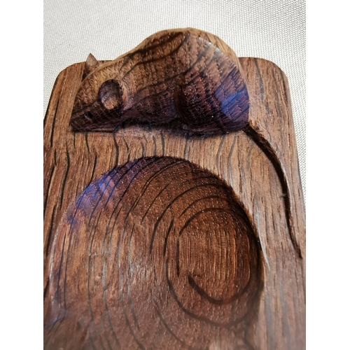 139f - Mouseman Yorkshire Oak Wooden Ashtray