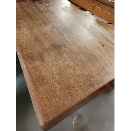 120a - Large Oak Farmhouse Kitchen Table - 183cm long