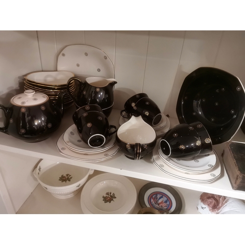 89e - Retro Meakin Midnight Star Tea Service