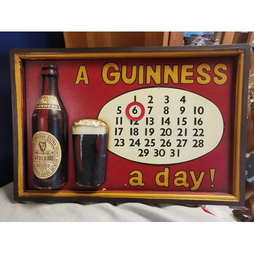 14 - Vintage 'A Guinness a Day' Framed Advertising Piece, 48x32cm