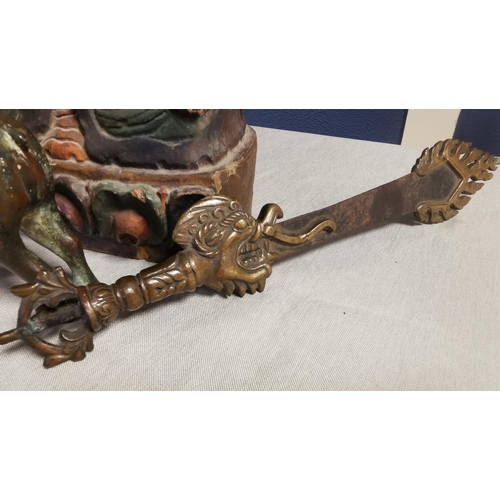 19 - Early Tibetan/SE Chinese Buddhist Bodhisattva Mnjushri Dagger, 36cm long