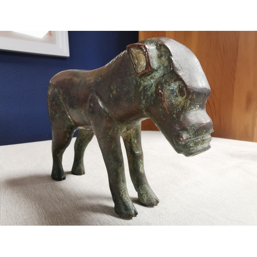 20 - Oriential Bronze Pig/Warthog Figure, possibly Chinese, 15cm long