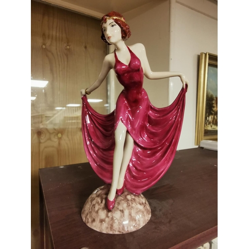 208 - Kevin Francis Porcelain Figurine - Moulin Rouge Dancer - Limited edition 159/200, Ht 24cm