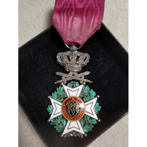 293 - Knight Order of Leopold Belgium Military Army Medal