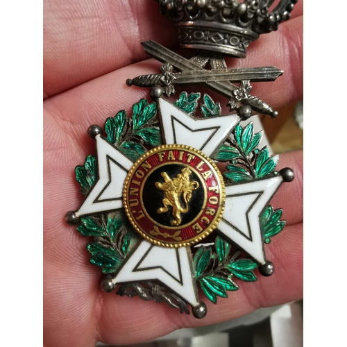 293 - Knight Order of Leopold Belgium Military Army Medal