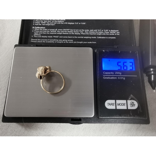 328 - 18ct Gold Dress Ring,size O - 5.6g