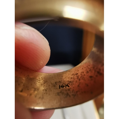 350 - Gold Wedding Band Ring, marked 14k