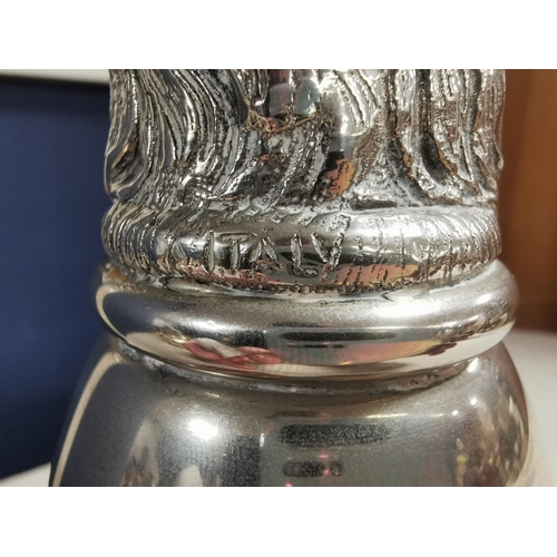 59 - 1970's Silver-Plated Gucci Deer/Stag Stirrup Goblet Cup, marked 'Italy' and 'Gucci' - 20.5cm high