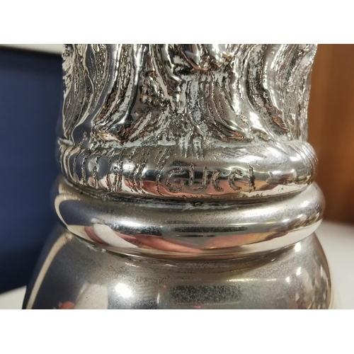 59 - 1970's Silver-Plated Gucci Deer/Stag Stirrup Goblet Cup, marked 'Italy' and 'Gucci' - 20.5cm high