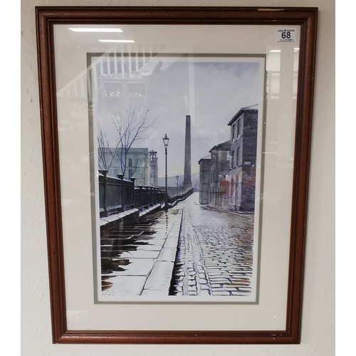 68 - Limited Edition Framed Saltaire Bradford Street Scene by Stuart Hirst (1950-)