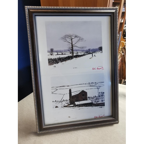 9 - Framed Signed Pair of Peter Brook (1927-2009) Winter Scene Prints, 35x24cm