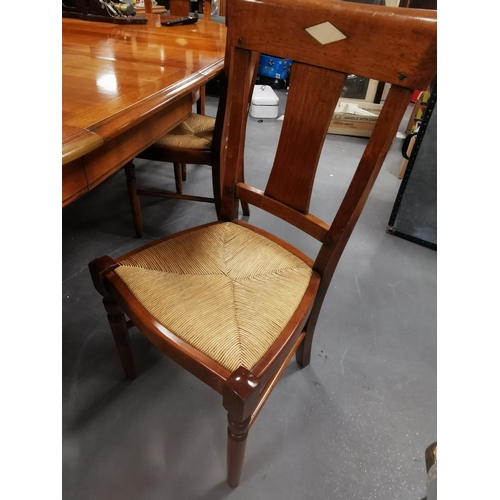 153a - Designer Handmade 1990's Artcopi French Cherrywood Dining Table (w/leaves) and Six Chairs