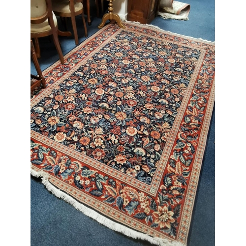 159c - Very Large Muskabad Blue & Red Persian/Indian Wool Rug