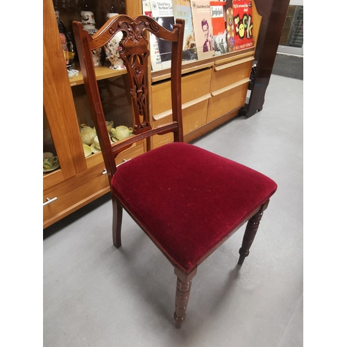 129l - Well Upholstered Set of Four Edwardian Dining Chairs