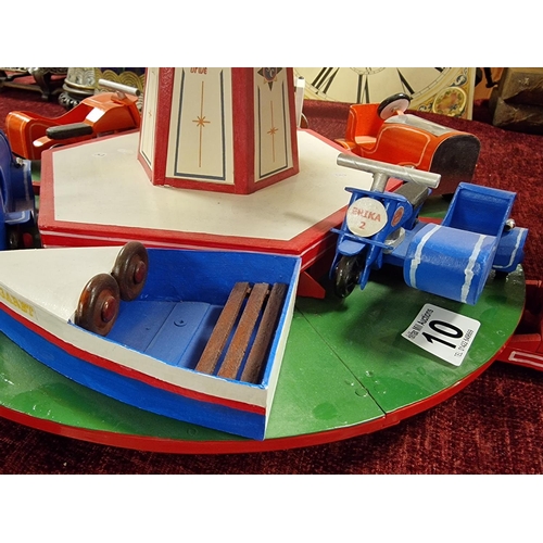 10 - Handmade & Handpainted Aluminium Roundabout 1/8th Scale Fairground
 Model Toy - Coulson Minor Mobile... 