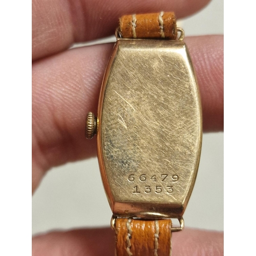 190 - Ladies Swiss Gold Rolex Prince Watch w/leather bracelet strap