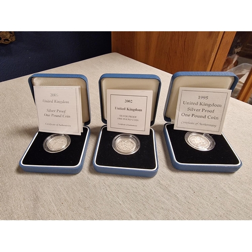 195 - Trio of Silver 925 Proof Royal Mint Coins