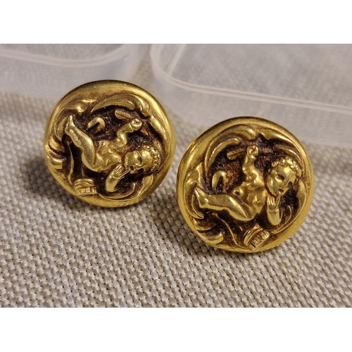 203 - Pair of 18ct Gold Earrings with Cherub detail - 4.4g