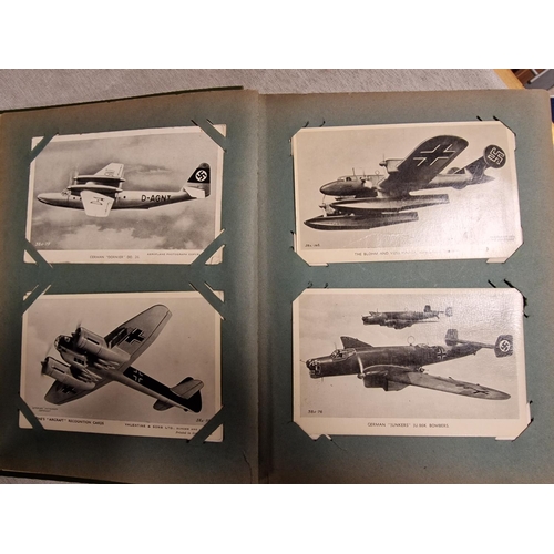 20a - WW2 era/1940's Postcard Album w/Military & Army examples + Fighter planes