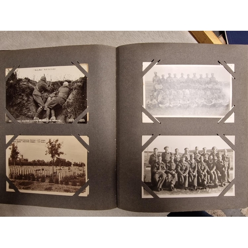 20b - WW1 Postcard Album Book, w/various Army, Soldier & Military examples