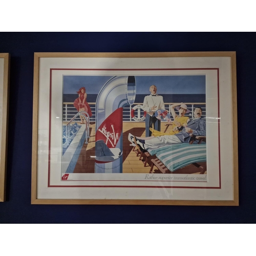 210 - 1990's Framed Virgin Atlantic Promotional Travel Advertising Print