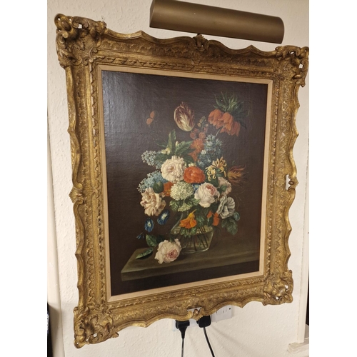 60a - Large Gilt Framed Early 19th Century Floral Still Life by Johannes Cornelis De Bruyn (1800-1844)