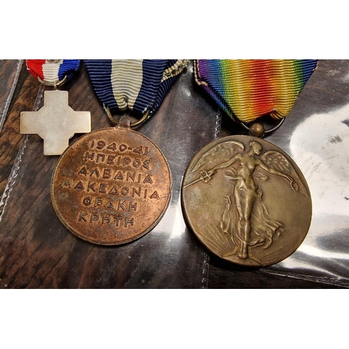 70 - Trio of European Army/Military Medals inc Greece 1940-41 War Medal + a Belgian Victory Medal