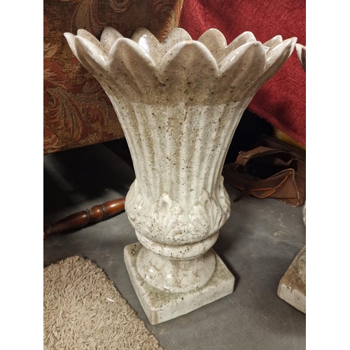 8 - Pair of Edwardian Heavy Fluted Top Pottery/Composite Planters