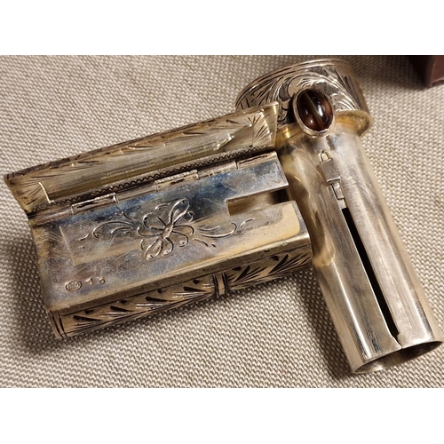 80 - 800 Contentintal Silver Ornately Deco Patterned Lipstick Holder