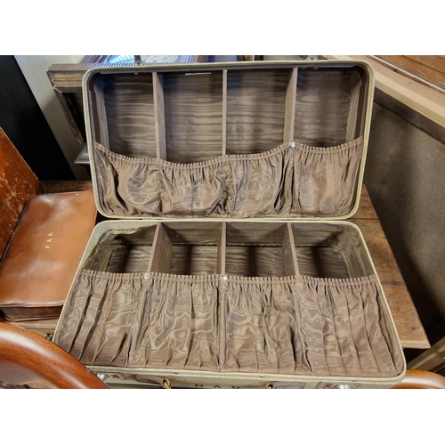 155f - Trio of Vintage Cases inc Travel Case + a Pair of Leather Cases, one with a West Riding Staff Plaque