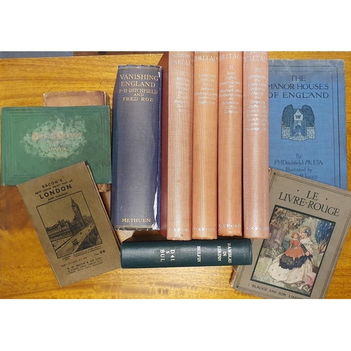 255 - A collection of 11 topographic books, including a four volume set of Recording Britain (Oxford)