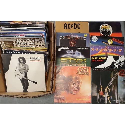 258 - A varied collection of approx 88 heavy metal an hard rock Vinyl LP Records, including Thin Lizzy, AC... 