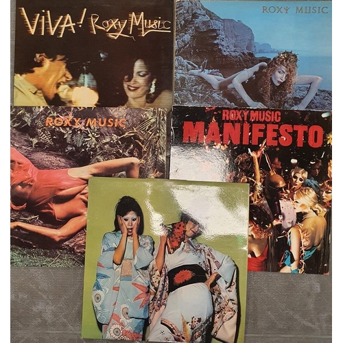 266 - A set of 4 Roxy Music albums, together with Sparks LP Kimono My House