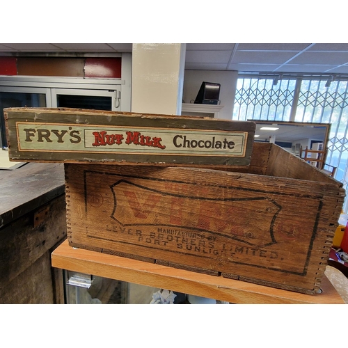 60c - Pair of Vintage Advertising Drawers - one Frys Chocolate and the other Vim Lever Brothers