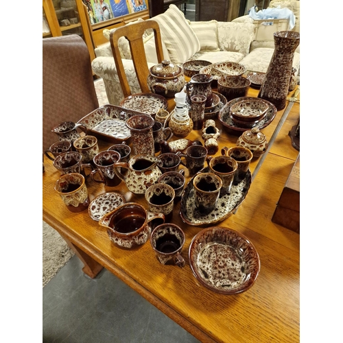 155q - Mottled Brown Fosters Pottery Vintage Cornishware Collection