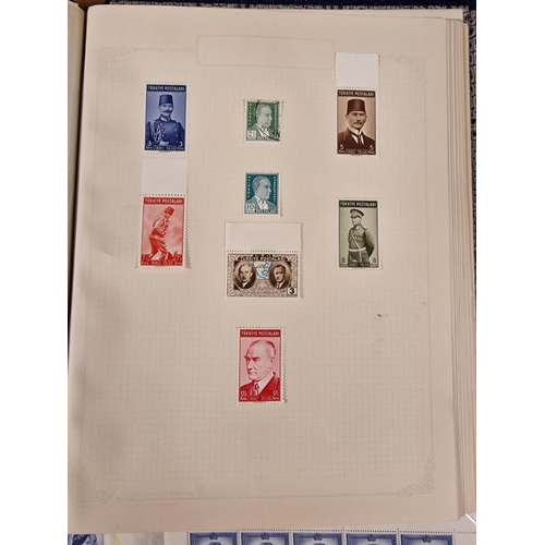 186a - Royal Stamp Folder w/largely unused international stamp pairs, trios and singles plus Two full 20-st... 