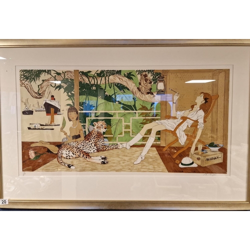 20 - Signed Limited Edition Philippe Noyer (1917-1985) Lithograph Art - Ariel & Devi - 116x74cm