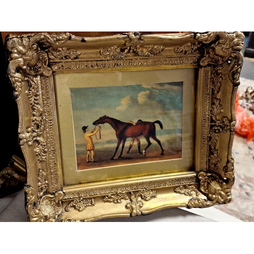 22d - 18th Century Oil of a Horse and Gentleman signed John Nost Sartorius Jr (1759-1828)