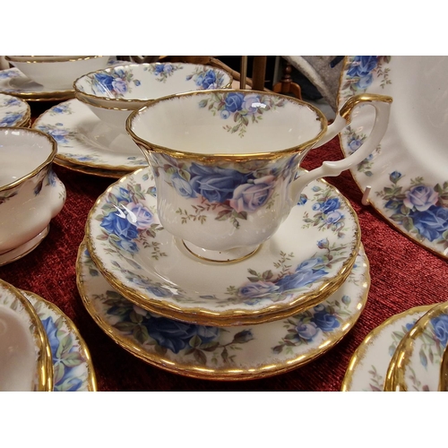 25 - 40pc Royal Albert Moonlight Rose Dinner & Tea Service w/1987 backstamp