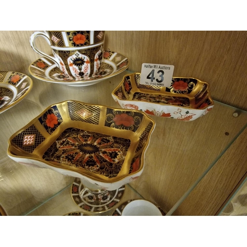 43 - Pair of Royal Crown Derby 1128 Imari Trinket Dishes