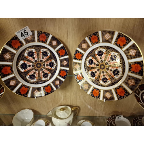 45 - Pair of Royal Crown Derby 1128 Imari Dessert Plates