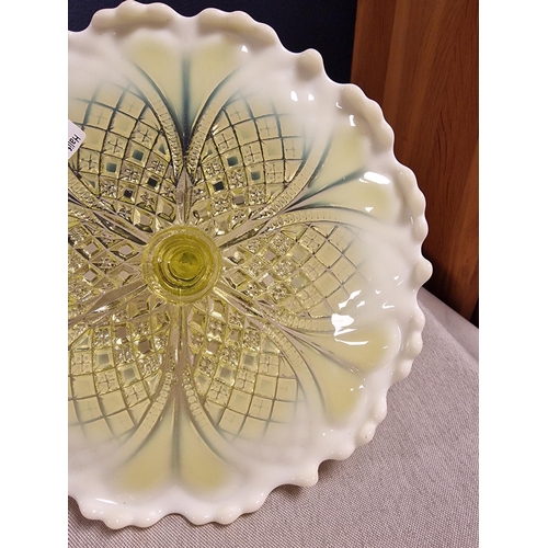 50 - Victorian Davidson Uranium Glass Comport/Cake Stand