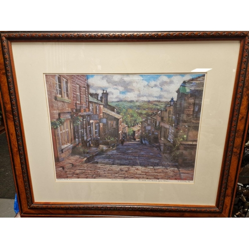 22i - Artist's Proof Print of a Haworth Yorkshire Street Scene by J Mackie