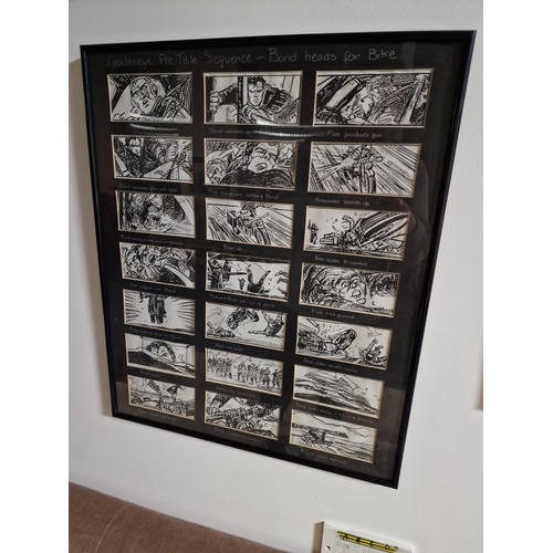 116 - 7-Frame Bespoke Hand-Drawn Storyboard of James Bond Goldeneye