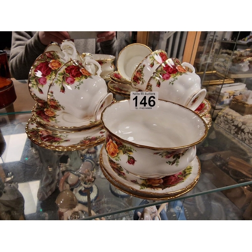 146 - 15pc Royal Albert Old Country Roses Tea Service