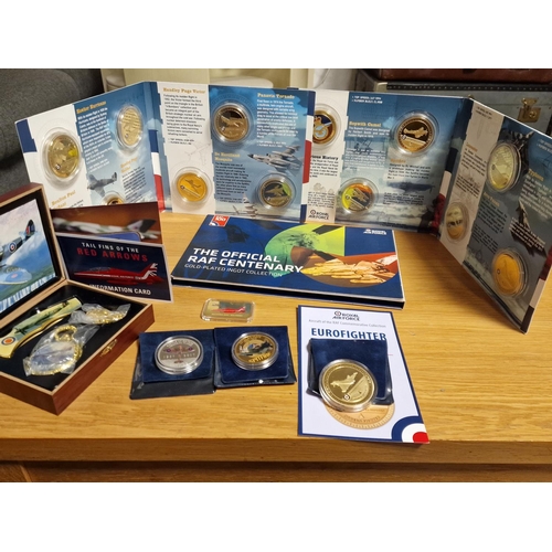 155 - Collection of RAF Centenary and Royal Air Force Centenary Coin Sets - inc 28 coins/ingots