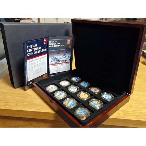 156 - RAF Royal Air Force Boxed Centenary Coin Collection - 12 in total