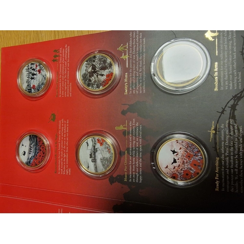 170 - Set of Three Boxed Commemorative War Poppy Collection and RAF Royal Air Force Coin Sets